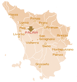 Tuscany map, Palaia, Pisa